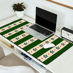 Green And Cream Stripes And Flowers Desk Mat Gallery Image 2