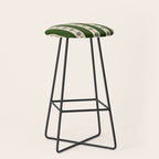 Green And Cream Stripes And Flowers Stool Gallery Image 1