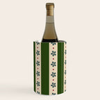 Green And Cream Stripes And Flowers Wine Chiller Gallery Image 2