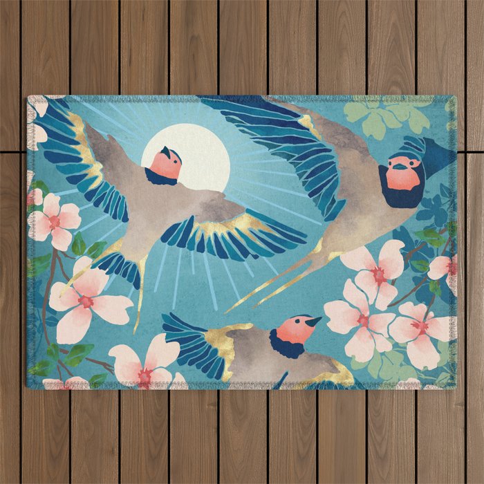 Swallows New Beginning Outdoor Rug Gallery Image 1