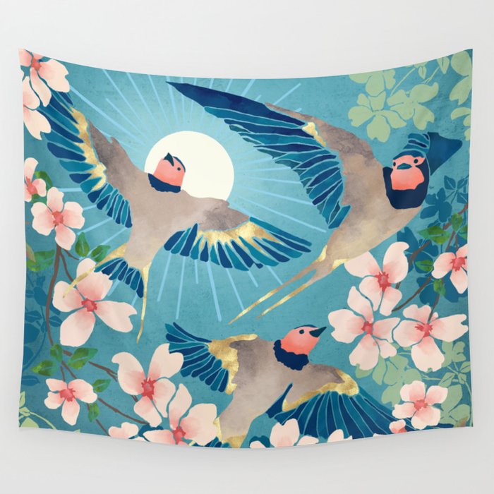 Swallows New Beginning Wall Tapestry Gallery Image 1