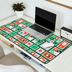 Christmas postage stamp pattern Desk Mat Gallery Image 2