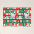 Christmas postage stamp pattern Welcome Mat Gallery Image 1
