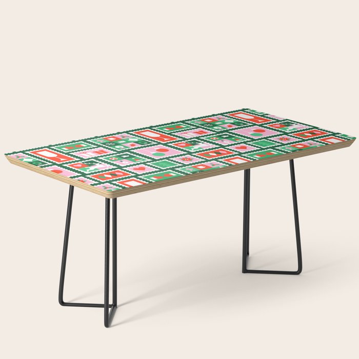 Christmas postage stamp pattern Coffee Table Gallery Image 1