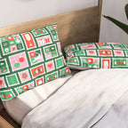 Christmas postage stamp pattern Pillow Sham Gallery Image 2