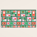 Christmas postage stamp pattern Desk Mat Gallery Image 3