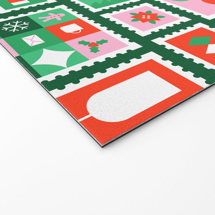 Christmas postage stamp pattern Welcome Mat Gallery Image 2