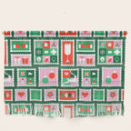 Christmas postage stamp pattern Wall Hanging Gallery Image 1