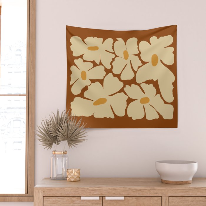 Retro fun floral  Wall Tapestry Gallery Image 2