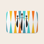 MidCentury Modern Art 10 Jester Cats Bath Mat Gallery Image 1