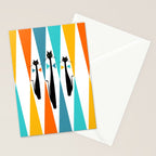 MidCentury Modern Art 10 Jester Cats Stationery Card Gallery Image 2
