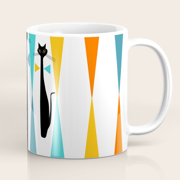 MidCentury Modern Art 10 Jester Cats Coffee Mug Gallery Image 1