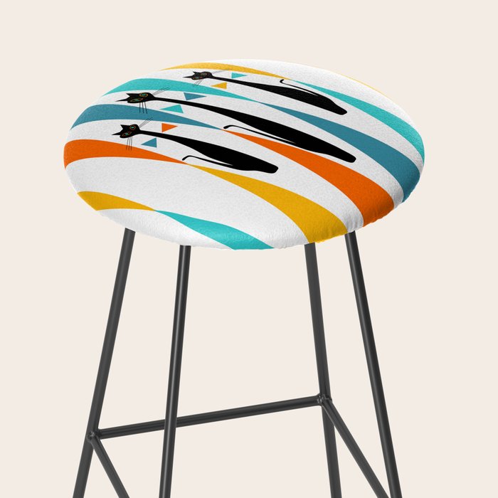 MidCentury Modern Art 10 Jester Cats Stool Gallery Image 2