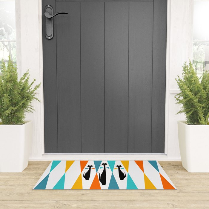 MidCentury Modern Art 10 Jester Cats Welcome Mat Gallery Image 3