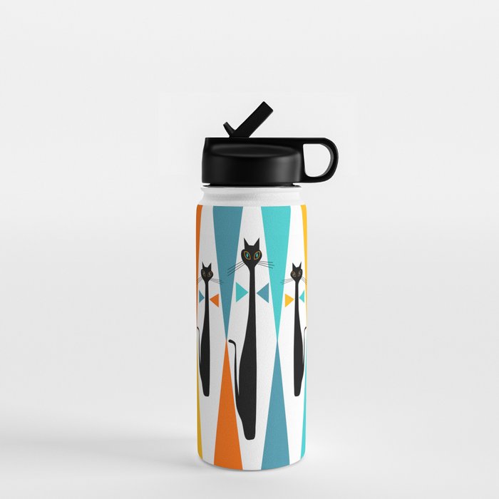 MidCentury Modern Art 10 Jester Cats Water Bottle Gallery Image 1