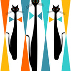 MidCentury Modern Art 10 Jester Cats Coffee Mug Gallery Image 2