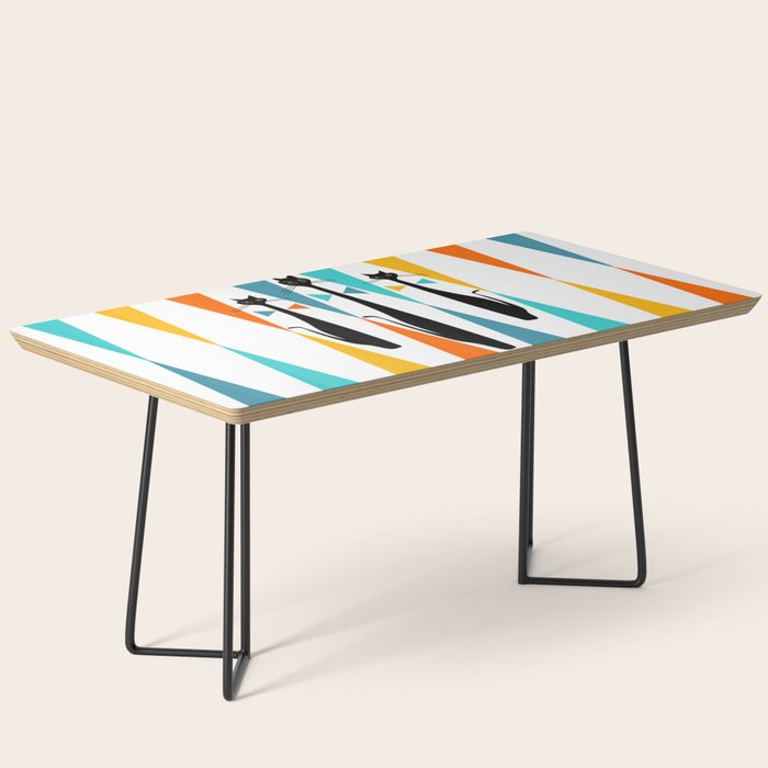 MidCentury Modern Art 10 Jester Cats Coffee Table Gallery Image 1