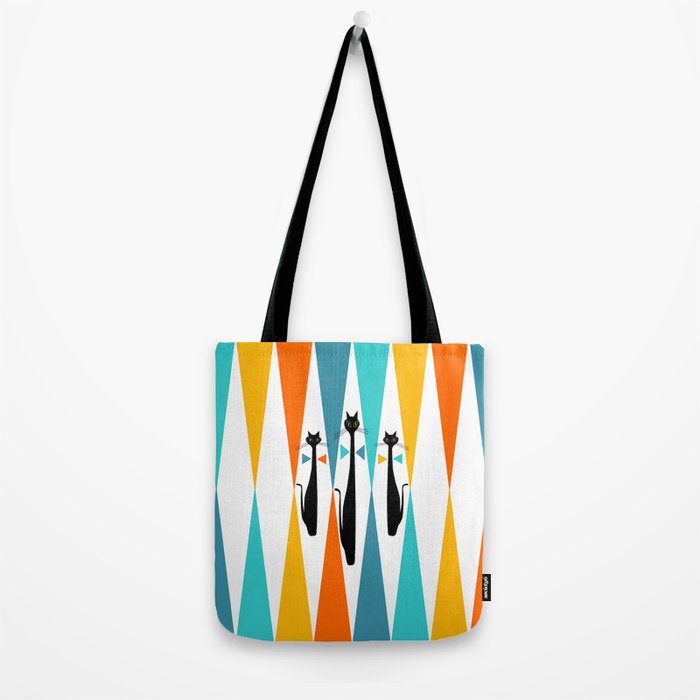 MidCentury Modern Art 10 Jester Cats Tote Bag Gallery Image 2