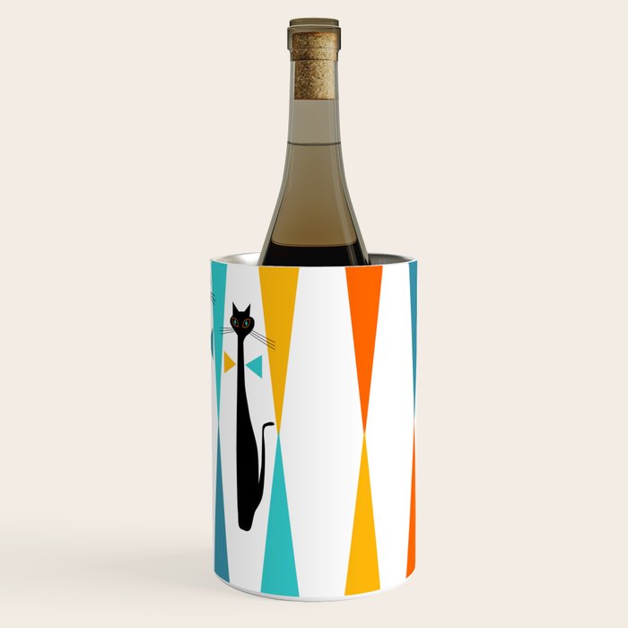 MidCentury Modern Art 10 Jester Cats Wine Chiller Gallery Image 3