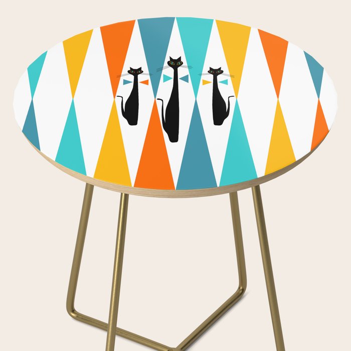 MidCentury Modern Art 10 Jester Cats Side Table Gallery Image 2