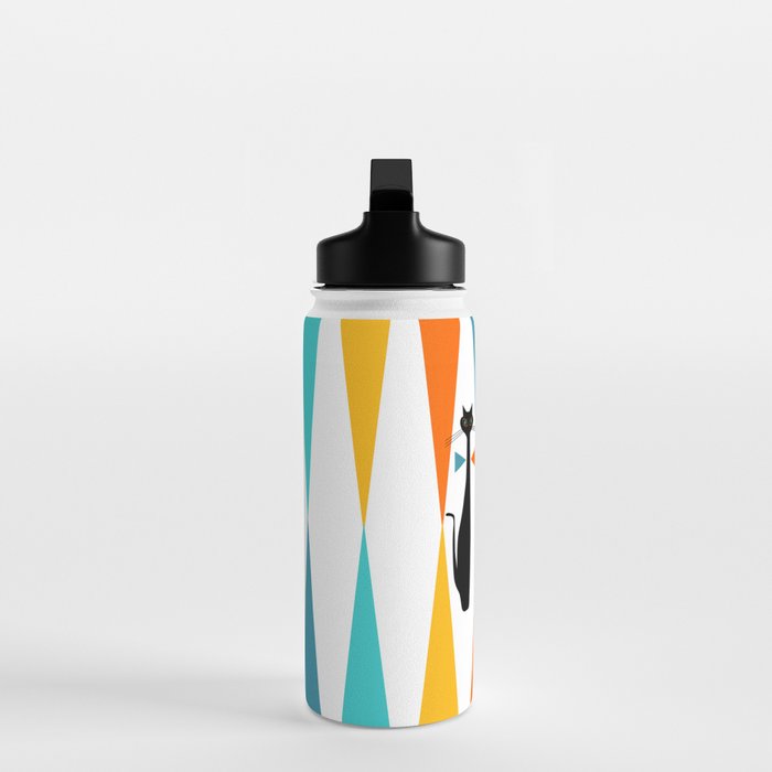 MidCentury Modern Art 10 Jester Cats Water Bottle Gallery Image 3