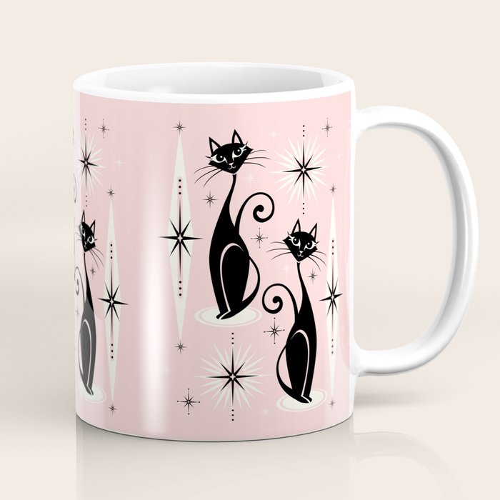 Mid Century Meow Retro Atomic Cats ©studioxtine Coffee Mug Gallery Image 1
