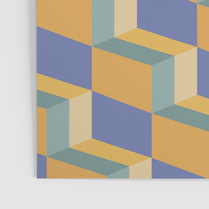Cuboid Geometric Abstract Shapes Pattern XV Poster Gallery Image 3