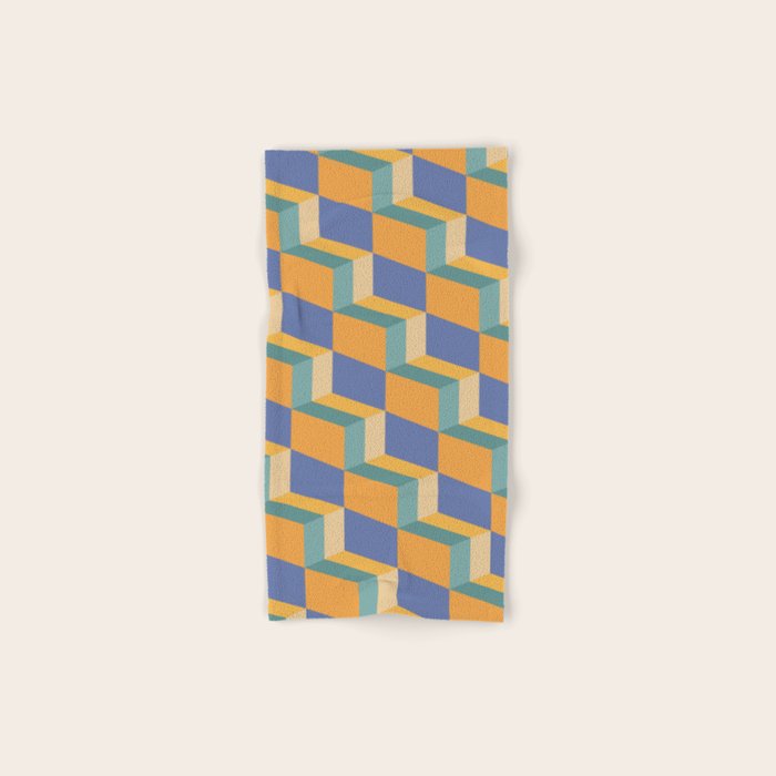Cuboid Geometric Abstract Shapes Pattern XV Bath Towel Gallery Image 1