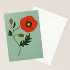 Red Poppy Stationery Card Gallery Image 2