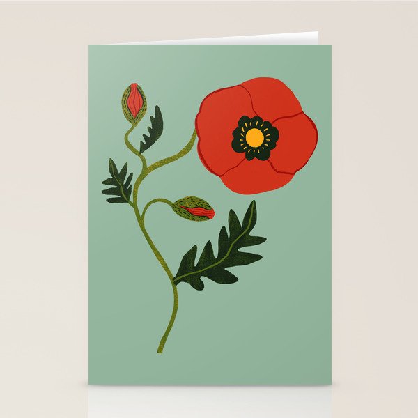 Red Poppy Stationery Card Gallery Image 1