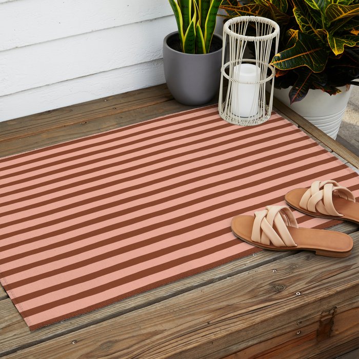 Bold Lines Maroon Outdoor Rug Gallery Image 2