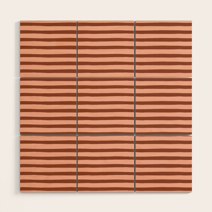 Bold Lines Maroon Wood Wall Art Gallery Image 1