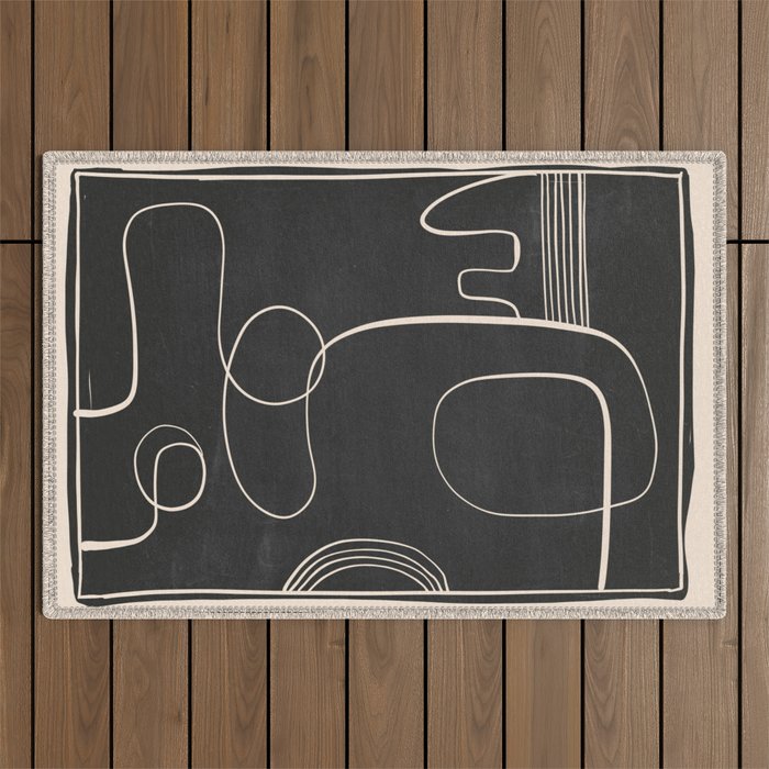 Abstract line art 48 Outdoor Rug Gallery Image 1