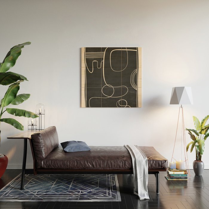 Abstract line art 48 Wood Wall Art Gallery Image 2