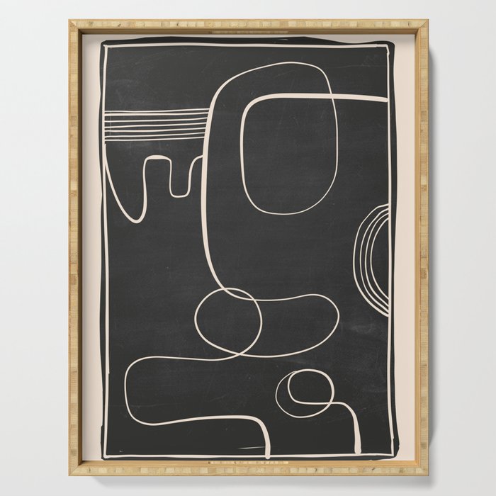 Abstract line art 48 Serving Tray Gallery Image 1