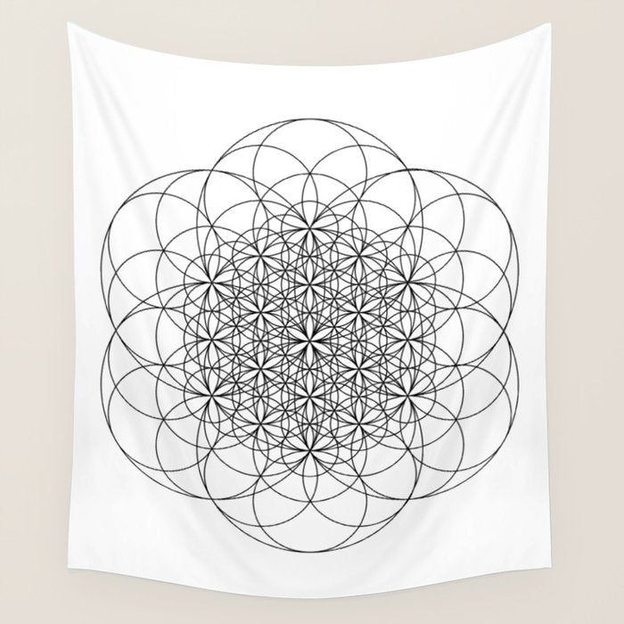 Flower of life sacred geometry Wall Tapestry Gallery Image 4