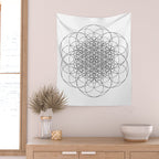Flower of life sacred geometry Wall Tapestry Gallery Image 2