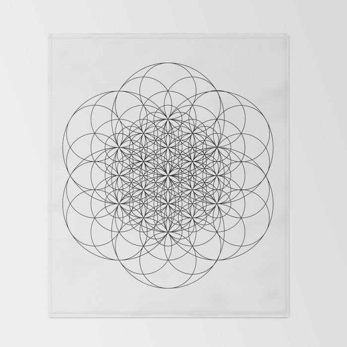 Flower of life sacred geometry Throw Blanket Gallery Image 2