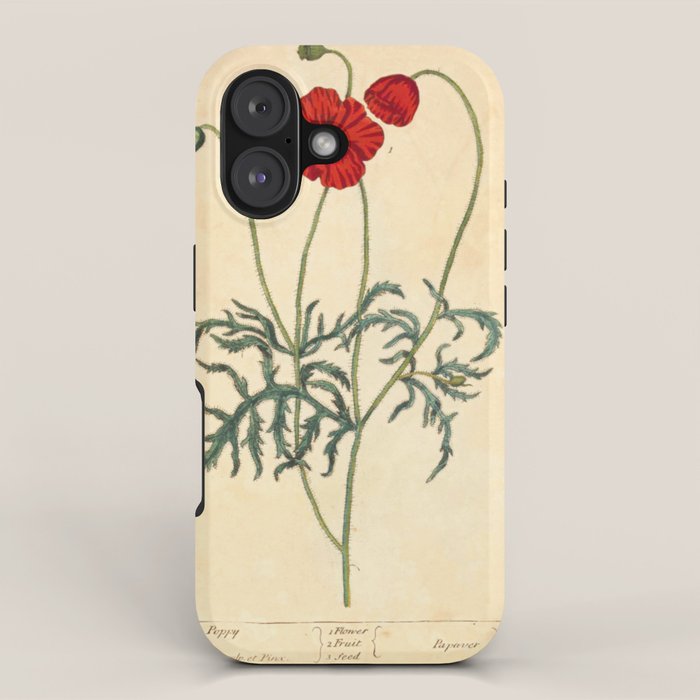Red Poppy by Elizabeth Blackwell from "A Curious Herbal," 1737 (benefits The Nature Conservancy) iPhone Case Gallery Image 1
