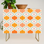 Orange Mid Century Tile Pattern Credenza Gallery Image 1