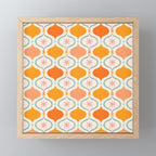 Orange Mid Century Tile Pattern Mini Art Print Gallery Image 1