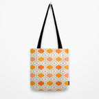 Orange Mid Century Tile Pattern Tote Bag Gallery Image 2