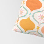 Orange Mid Century Tile Pattern Pillow Sham Gallery Image 4