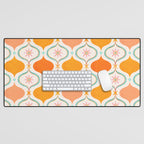 Orange Mid Century Tile Pattern Desk Mat Gallery Image 1