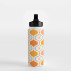 Orange Mid Century Tile Pattern Water Bottle Gallery Image 2