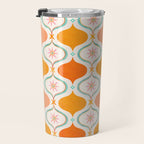 Orange Mid Century Tile Pattern Travel Mug Gallery Image 3