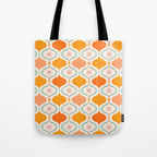 Orange Mid Century Tile Pattern Tote Bag Gallery Image 1