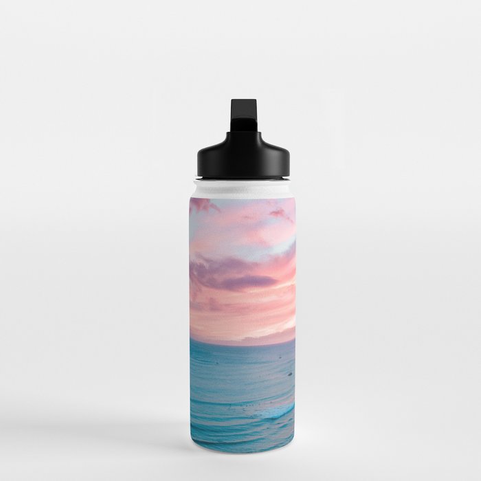 Pink Cotton Candy Ocean Sunset Water Bottle Gallery Image 3