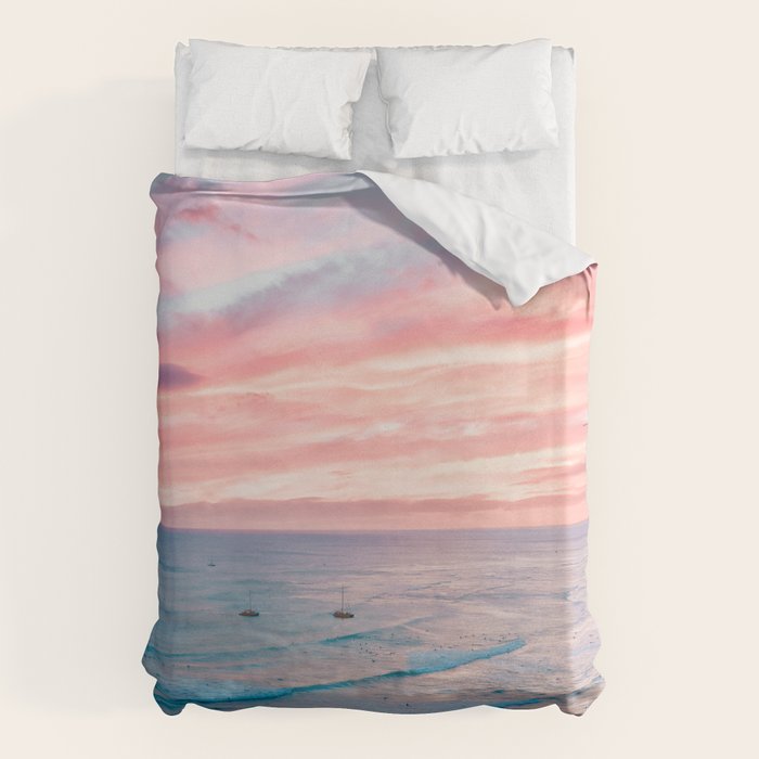Pink Cotton Candy Ocean Sunset Duvet Cover Gallery Image 6