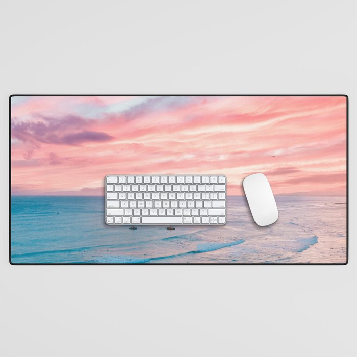 Pink Cotton Candy Ocean Sunset Desk Mat Gallery Image 1